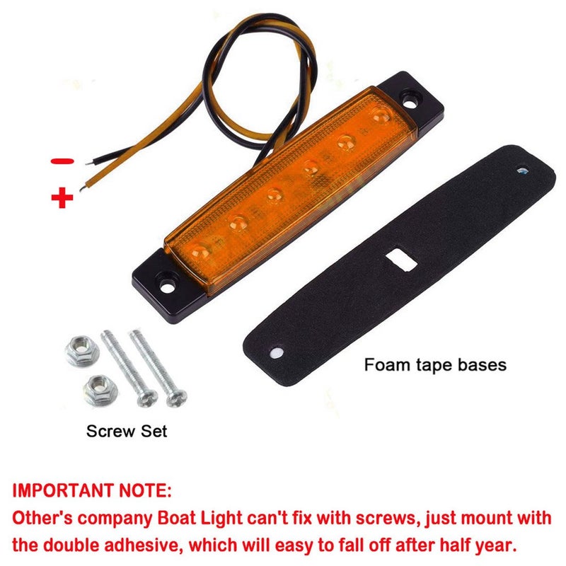 Shangyuan Marine Strip Lights - 6PCS Boat Interior Led Lights, White & Yellow, 12V - Image 3
